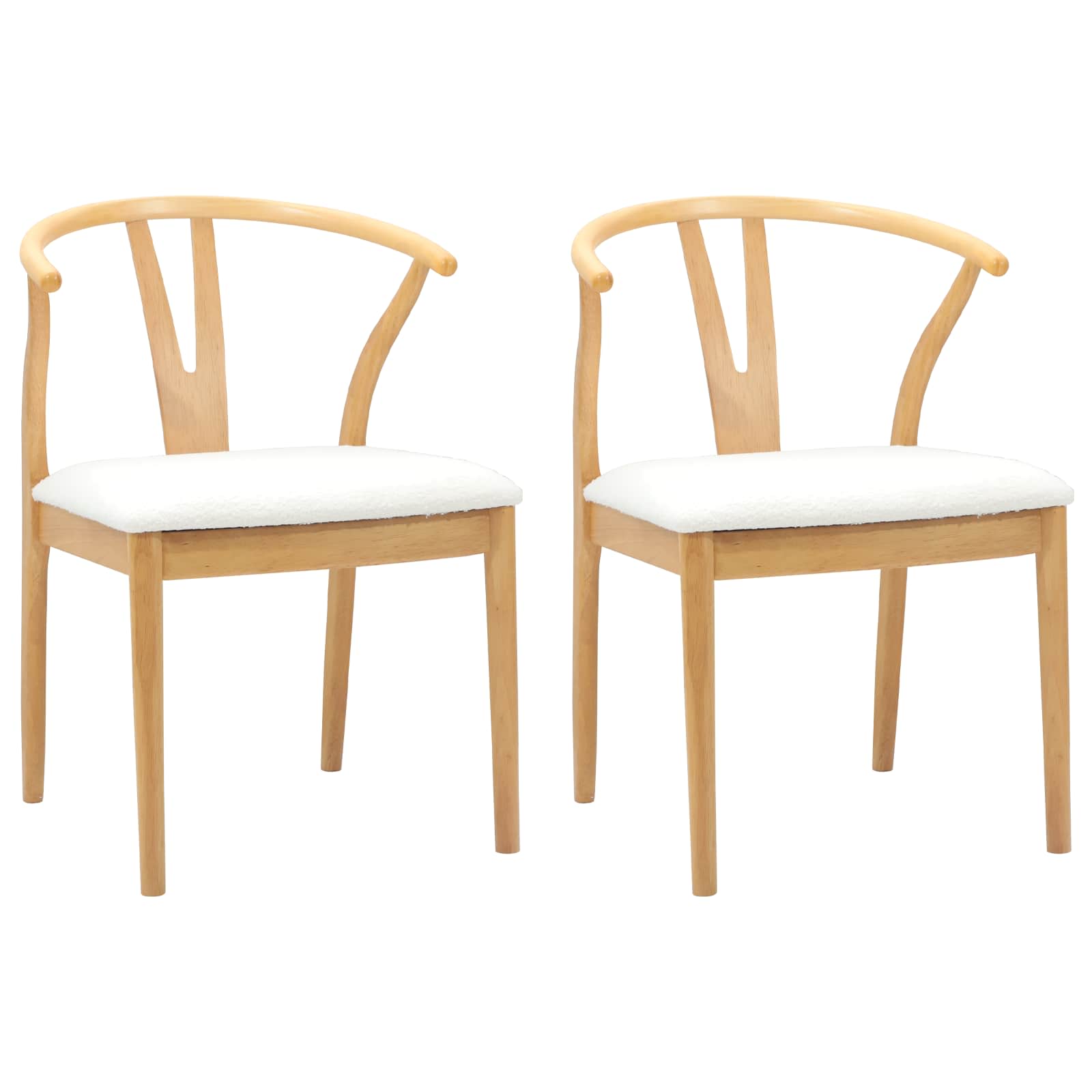 Esszimmerstuhl 2 pcs Hellbraun und hell Massives Gummiholz