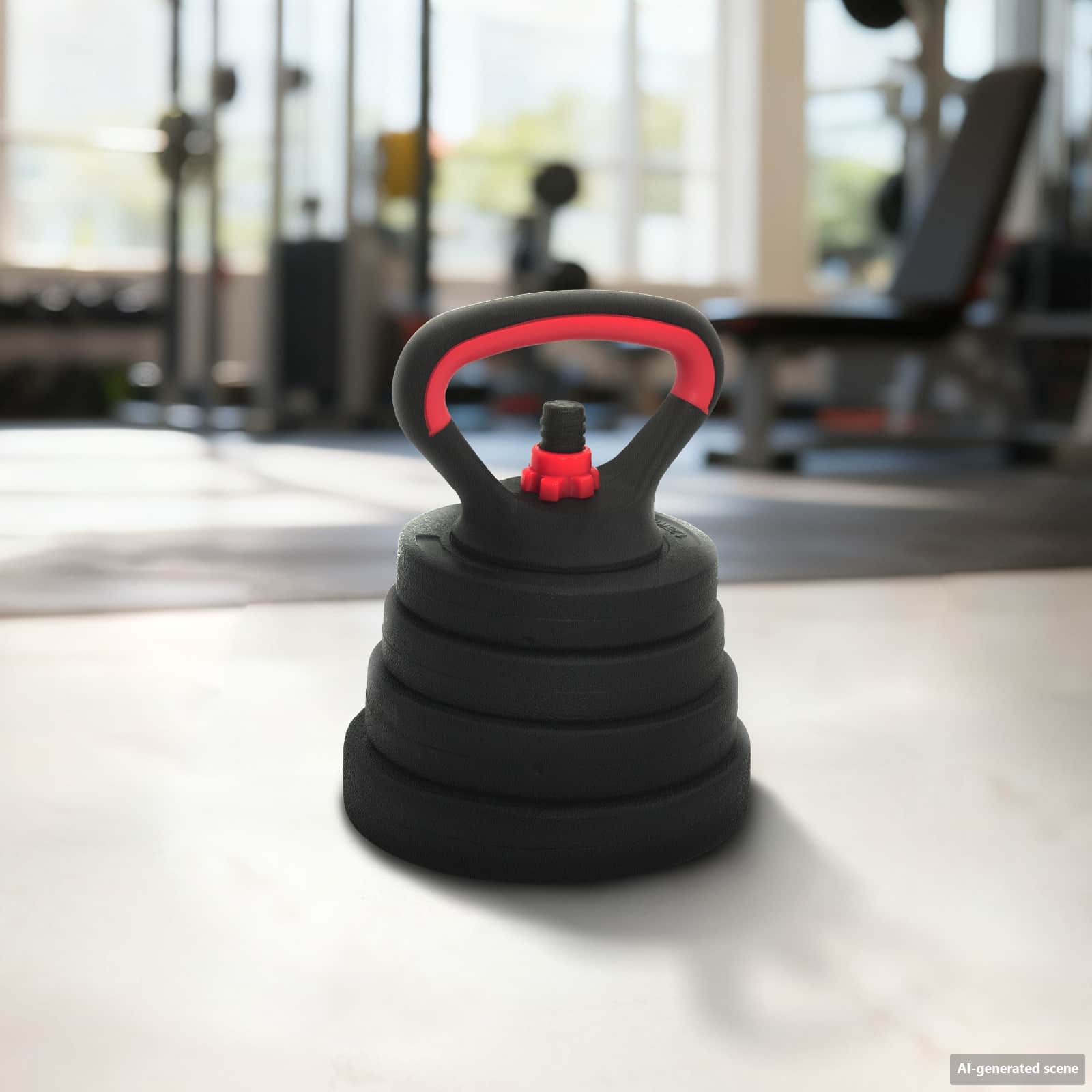 2-in-1 Hantelset 40kg Schwarz und Rot Zement und Eisensand
