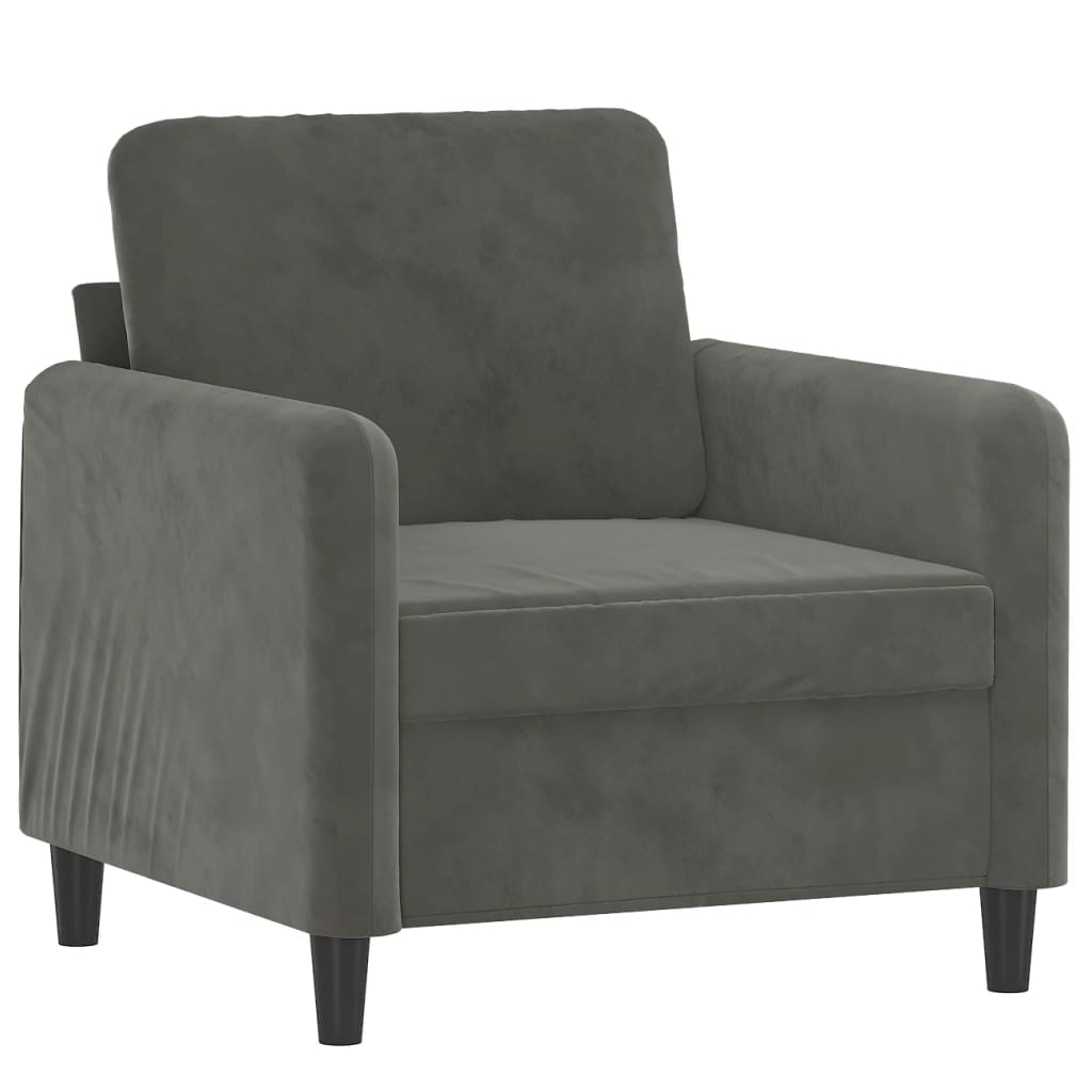 2-Sitzer-Sofa Hellgrau 120 cm Samt