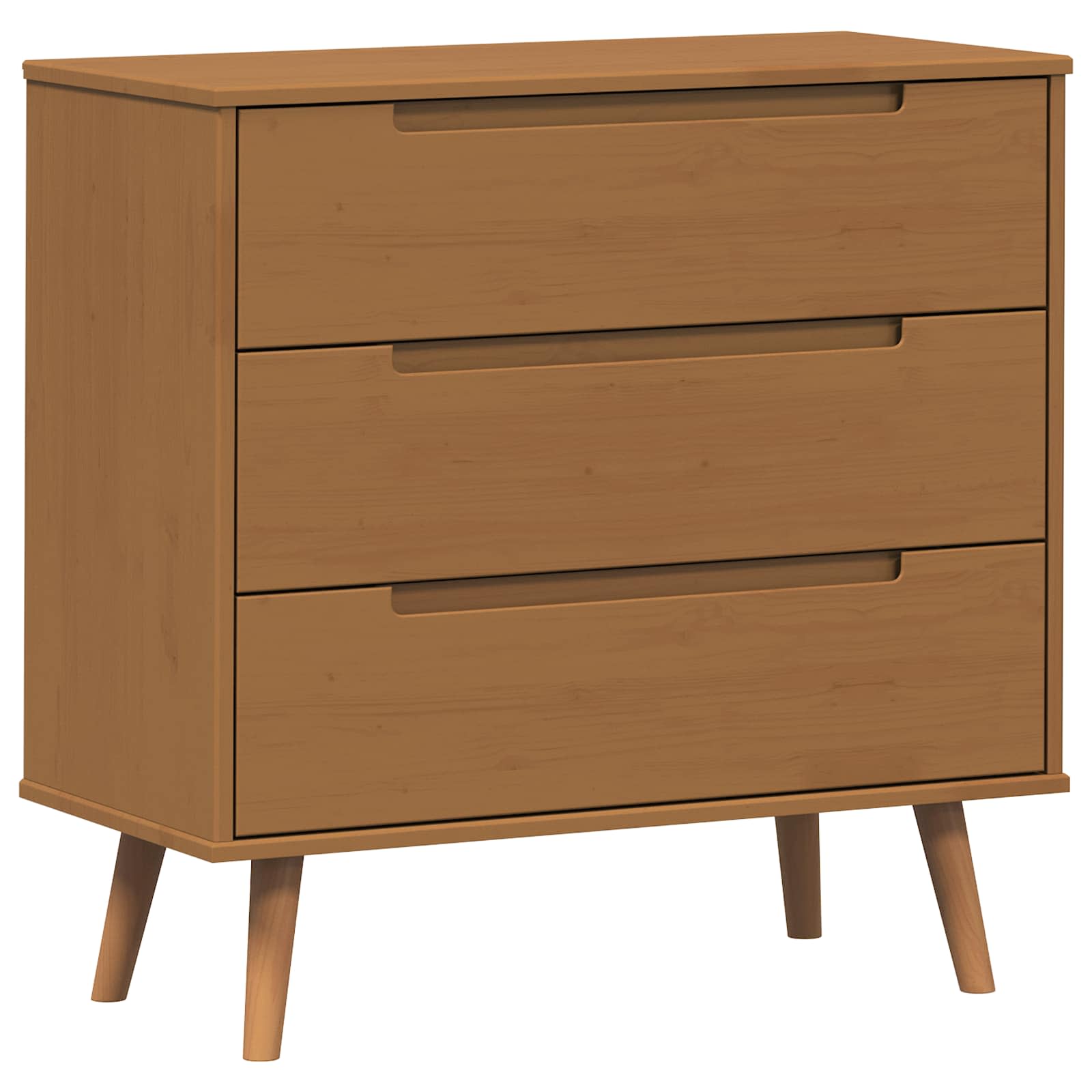 Schubladenschrank MOLDE Braun 80x40x80 cm Massivholz Kiefer