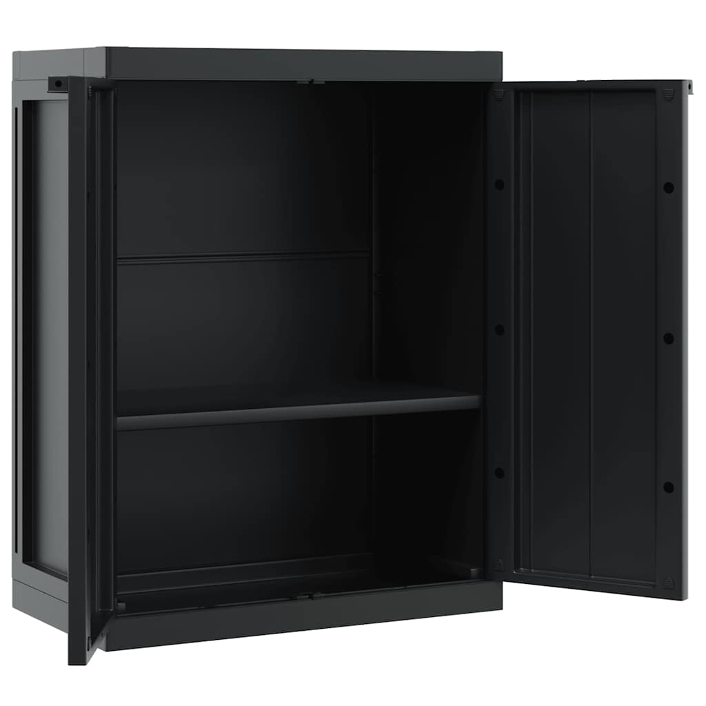 Gartenschrank Grau und Schwarz 65x37x85 cm PP