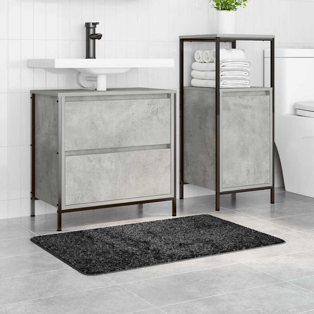 Rutschfeste Badmatte Dunkelgrau 50 x 80 cm PP