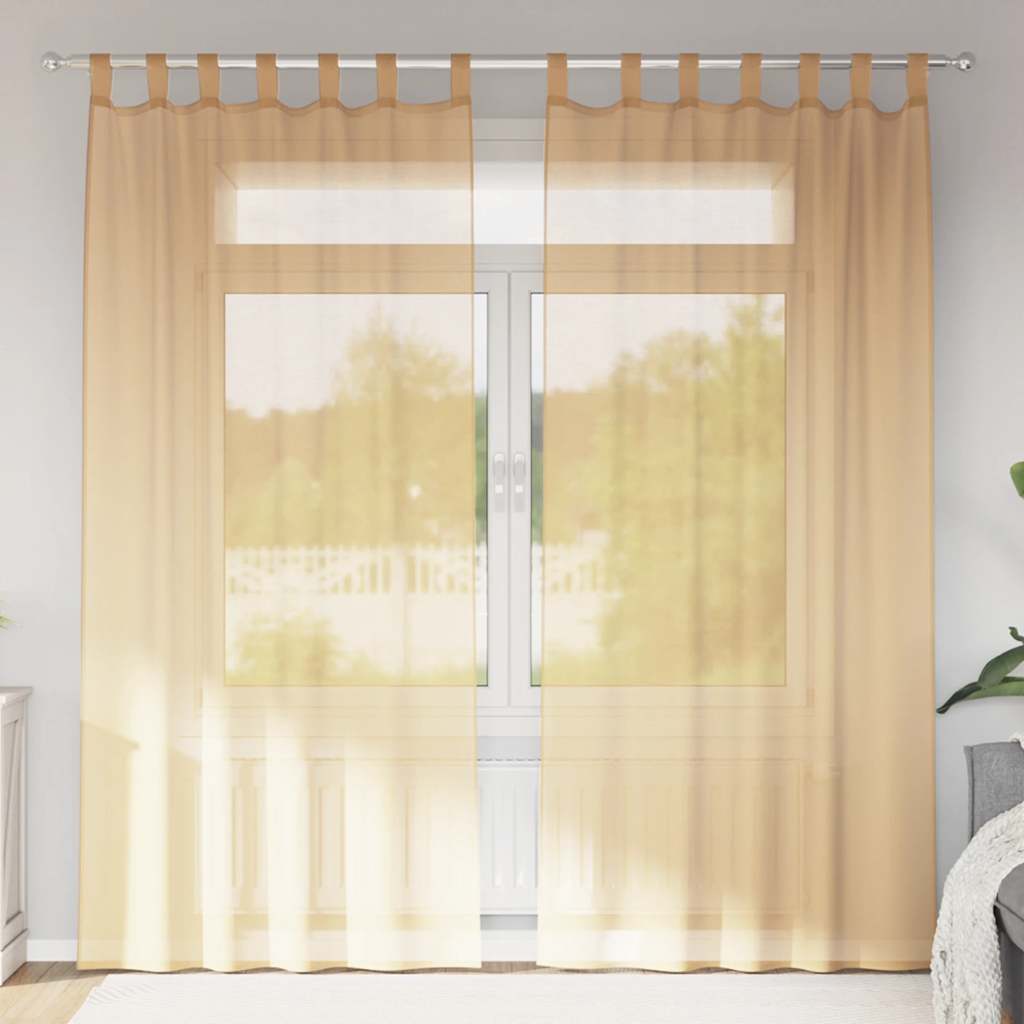 Voile Vorhänge mit Ösen 2 Stk. Apfelgrün 140x140 cm
