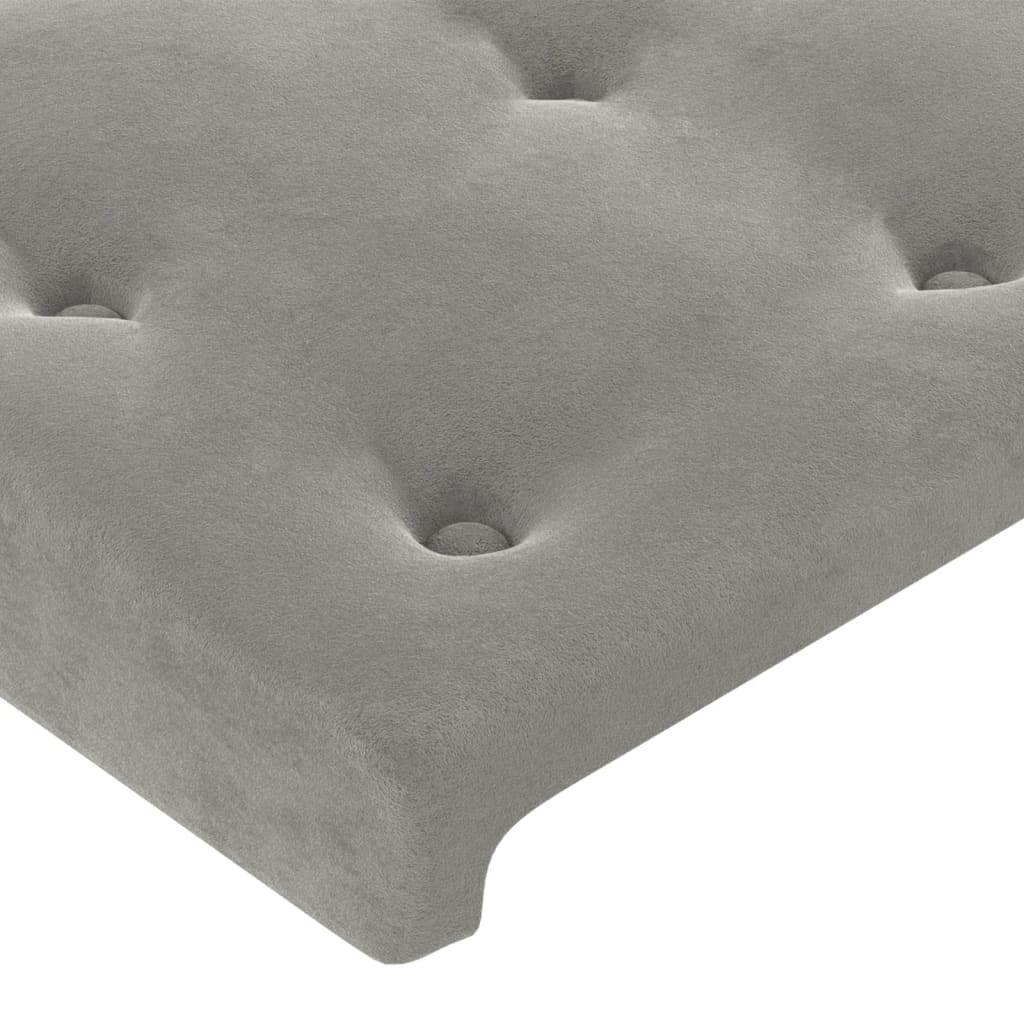 Kopfteil Hellgrau 80x5x118/128 cm Samt