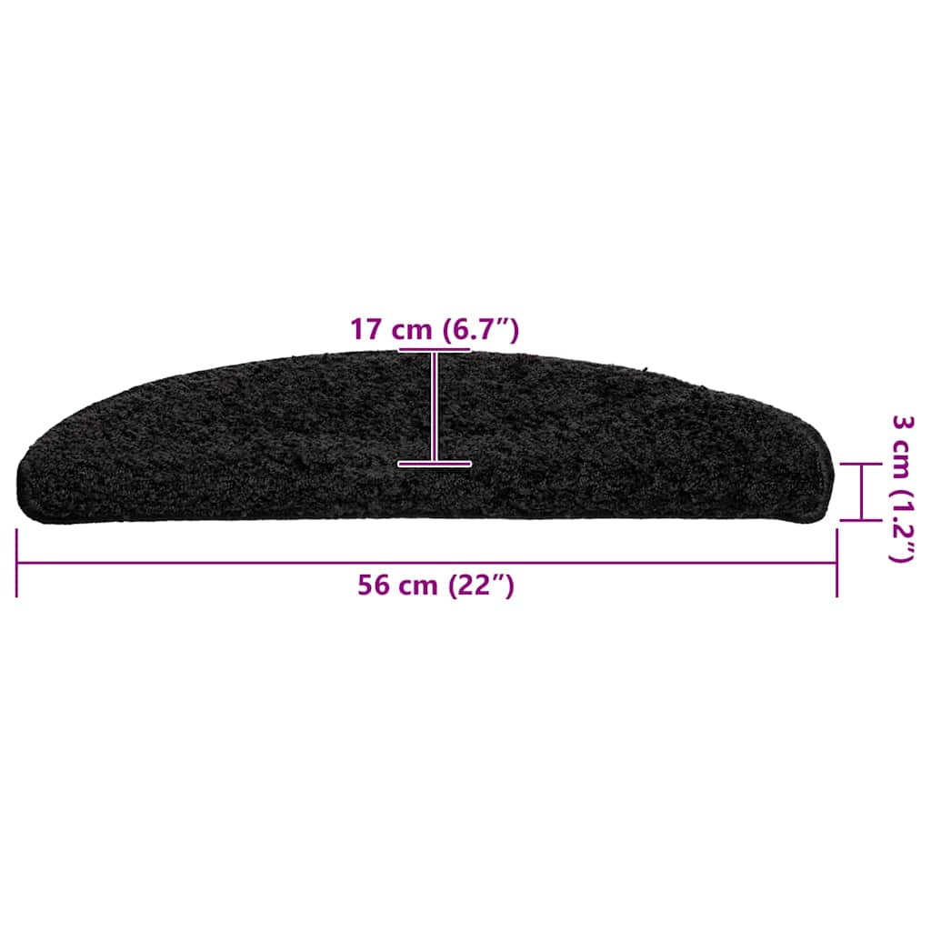 Stufenmatten 15 Stk. 56x17x3 cm Grau Halbrund