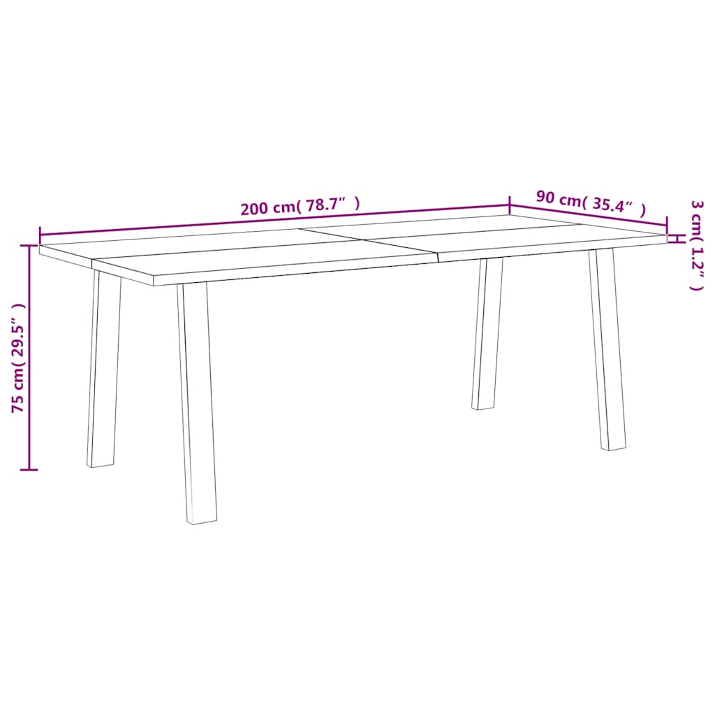 Esstisch 150x90x75 cm Massivholz Akazie