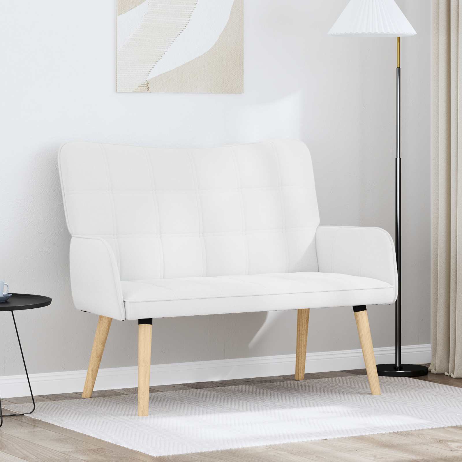 2-Sitzer Sofa Hellgrau 115 x 61 x 87 cm Stoff