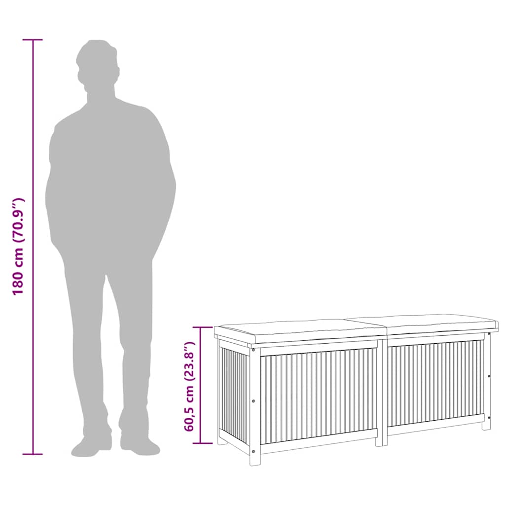 Outdoor-Kissenbox 60x50x61 cm Massivholz Akazie