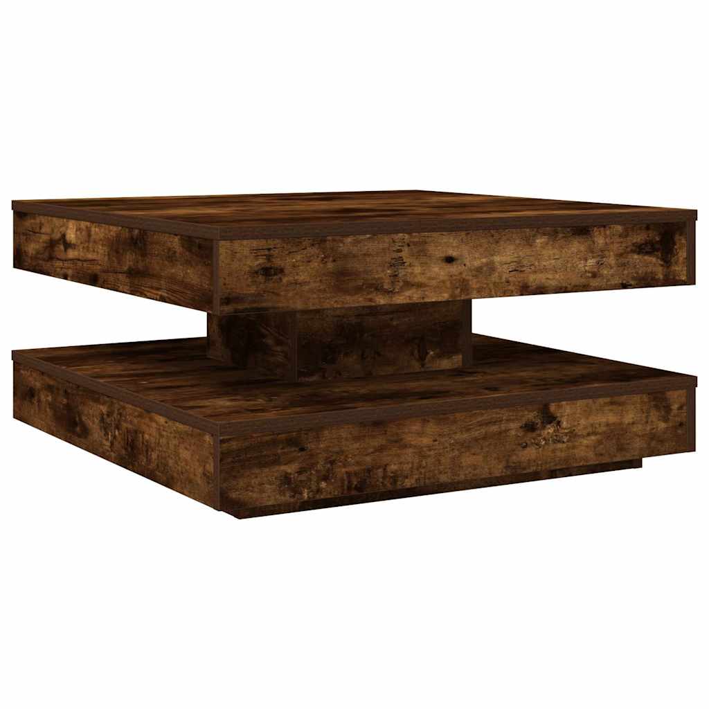 Couchtisch 360-Grad Drehbar Weiß 90x90x34,5 cm