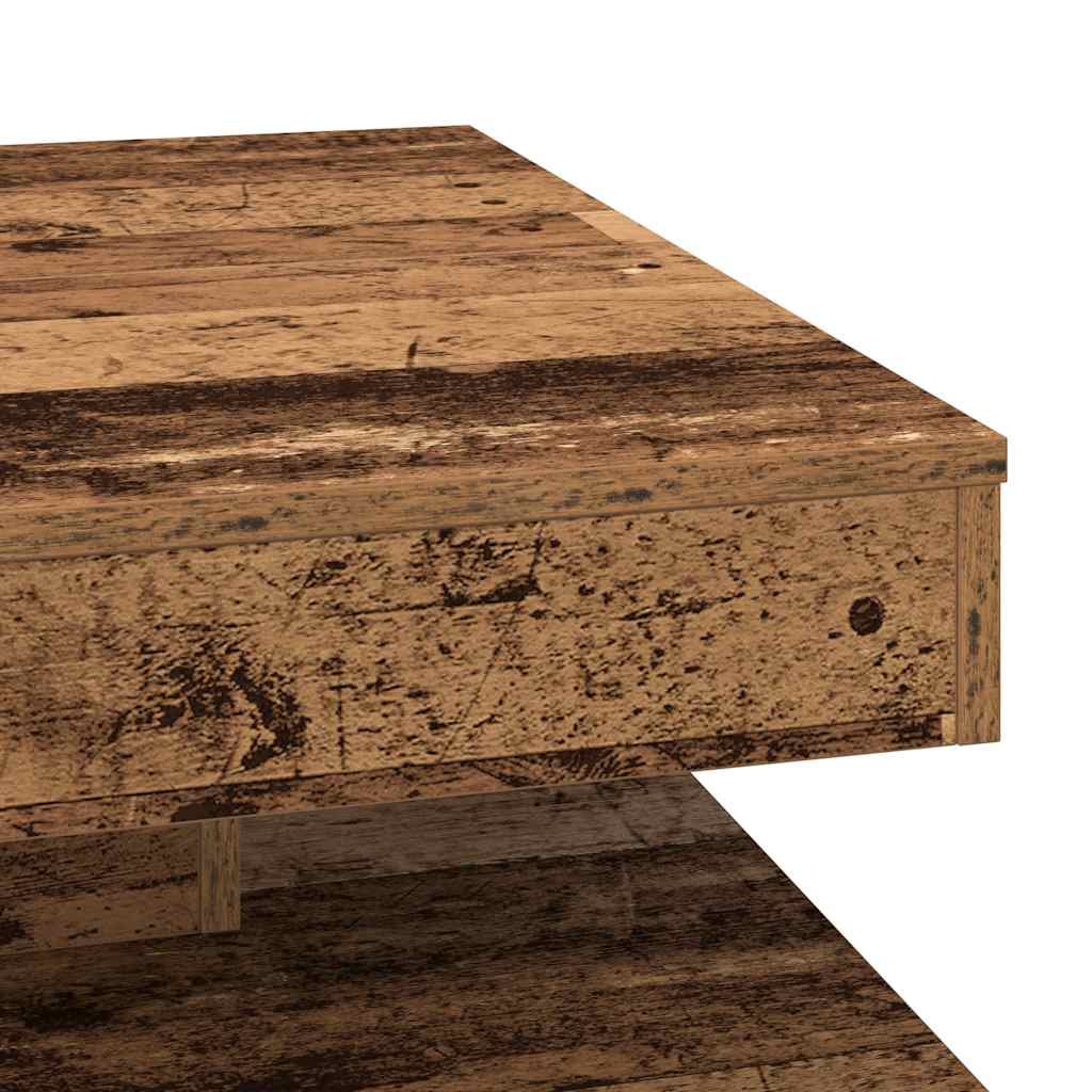 Couchtisch 360-Grad Drehbar Weiß 90x90x34,5 cm