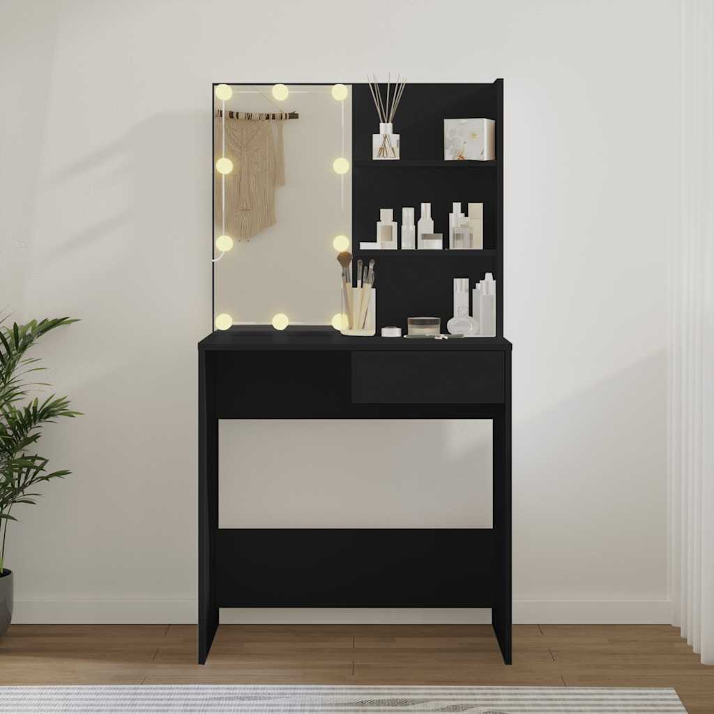 Schminktisch mit LED Weiß 74,5x40x141 cm