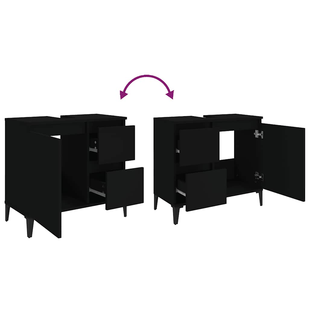 Badschrank Weiß 65x33x60 cm Holzwerkstoff