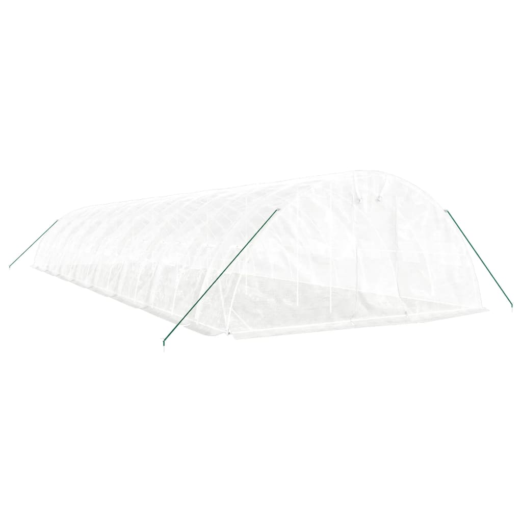 Gewächshaus mit Stahlrahmen Weiß 40 m² 8x5x2,3 m