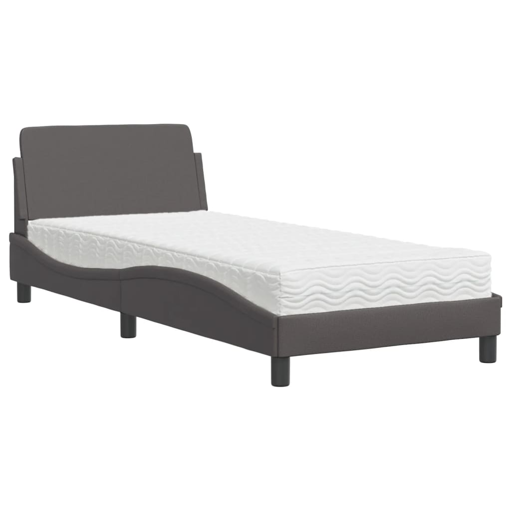 Bett mit Matratze "Dover" Schwarz 80x200 cm Kunstleder