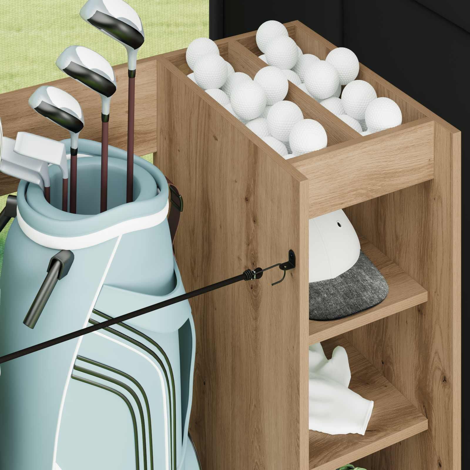 Golf Schrank Mit Rad Uni Weiß 65 x 45 x 98 cm