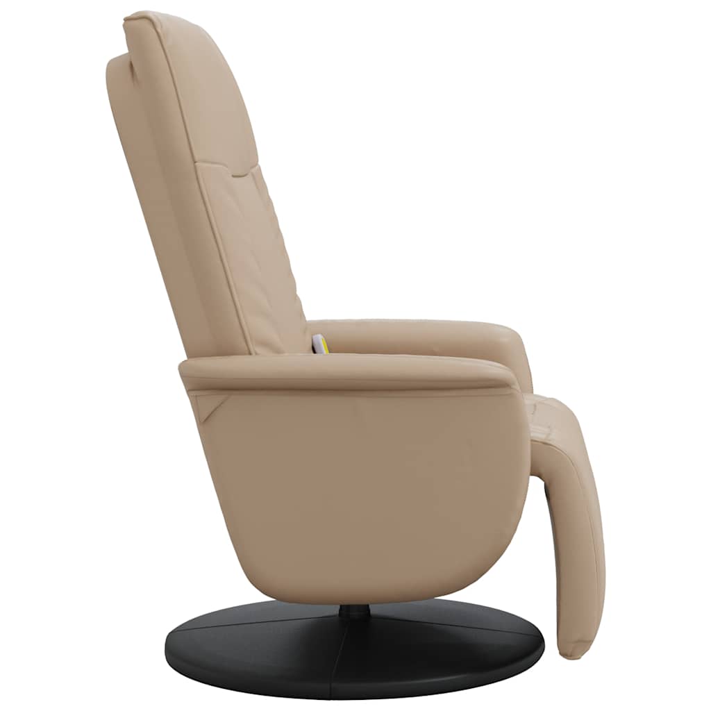 Massagesessel mit Fußteil Creme Kunstleder