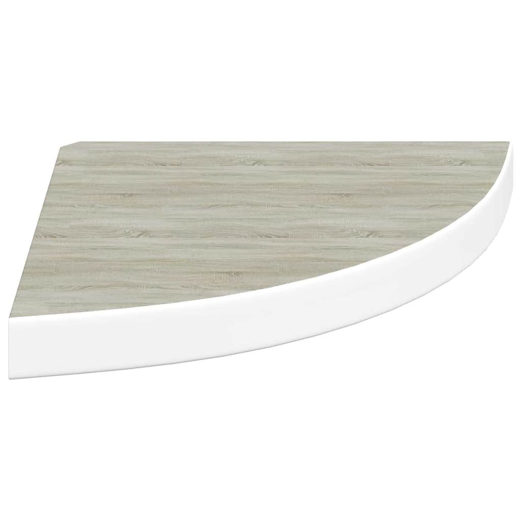 Schwebende Eckregale 2 Stk. Hochglanz-Weiß 25x25x3,8 cm MDF