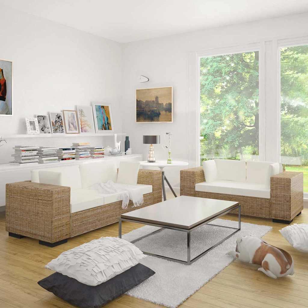 2-Sitzer Sofa Echtes Rattan