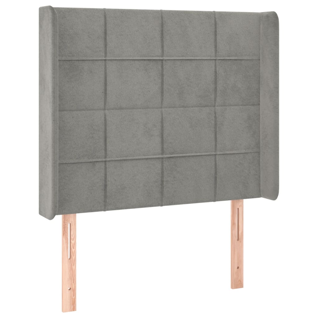 Kopfteil mit Ohren Dunkelblau 93x16x78/88 cm Samt