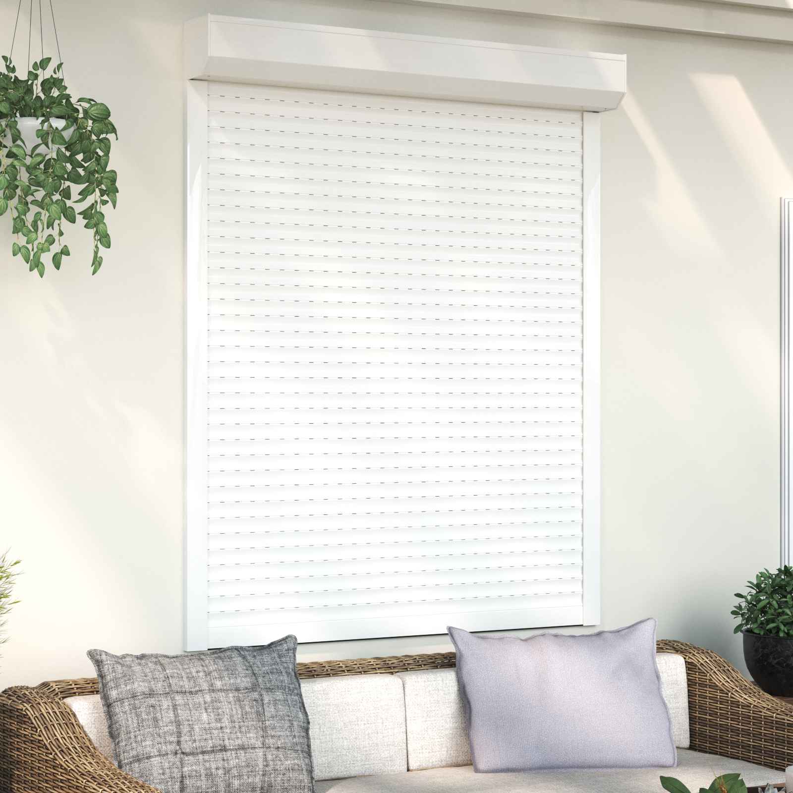 Rollladen Weiß 70 x 100 cm Aluminium und Polyurethan
