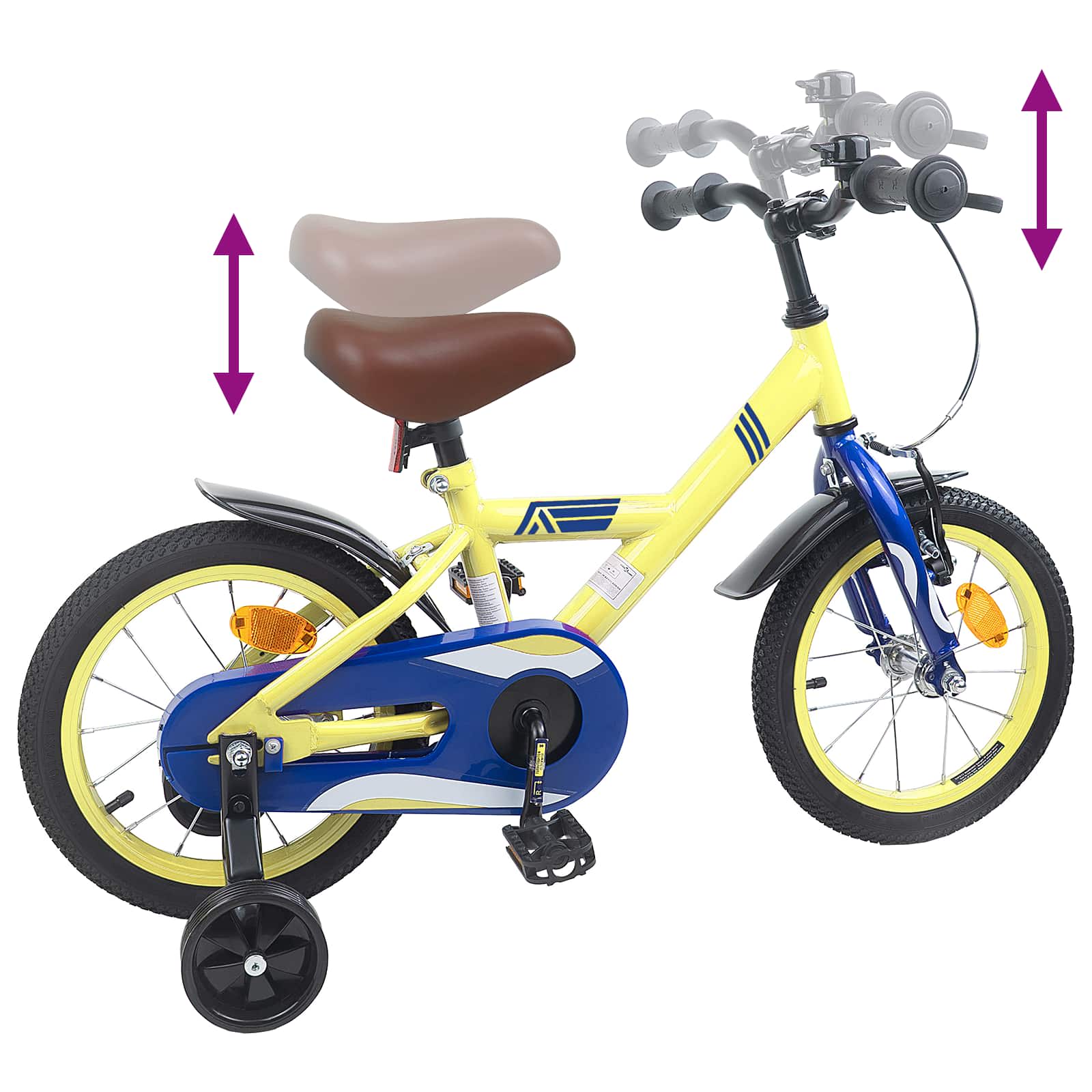 Kinderfahrrad 12 Zoll für 2-4 Jahre alt Gelb