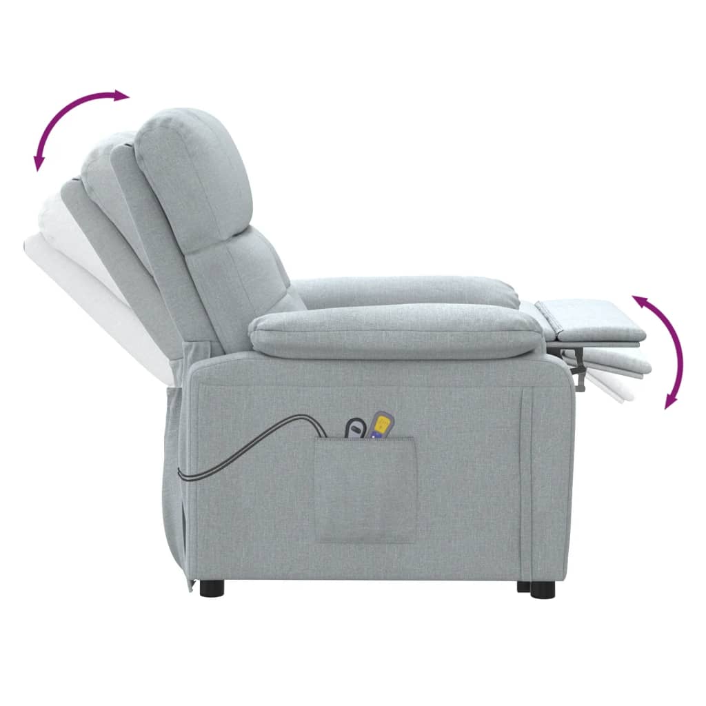Massagesessel Elektrisch Dunkelgrau Stoff