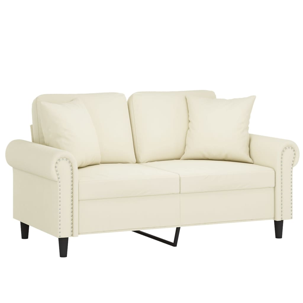 2-Sitzer-Sofa mit Zierkissen Dunkelgrün 120 cm Samt