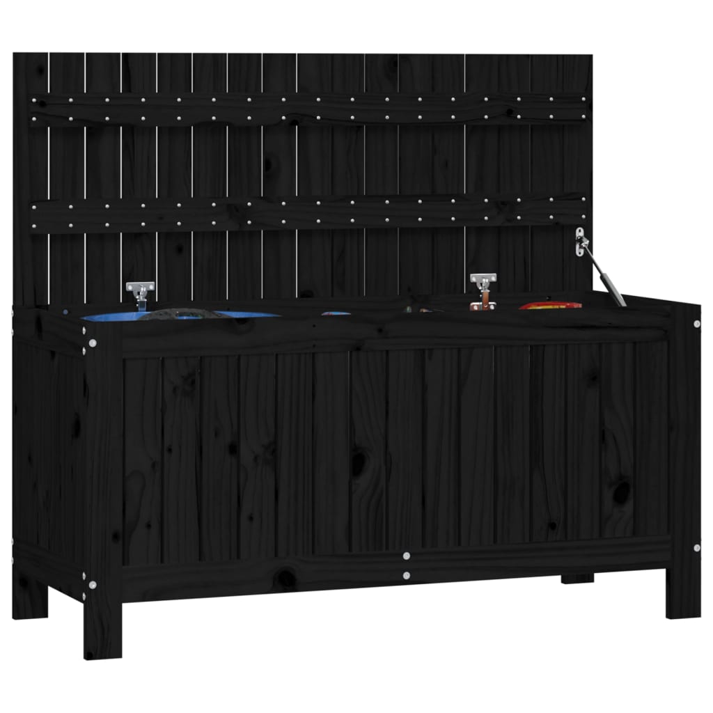 Gartentruhe Grau 76x42,5x54 cm Massivholz Kiefer
