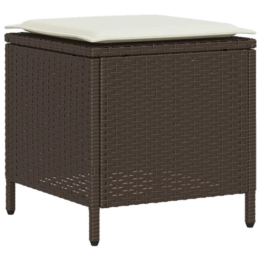 4-tlg. Garten-Sofagarnitur mit Kissen Schwarz Poly Rattan