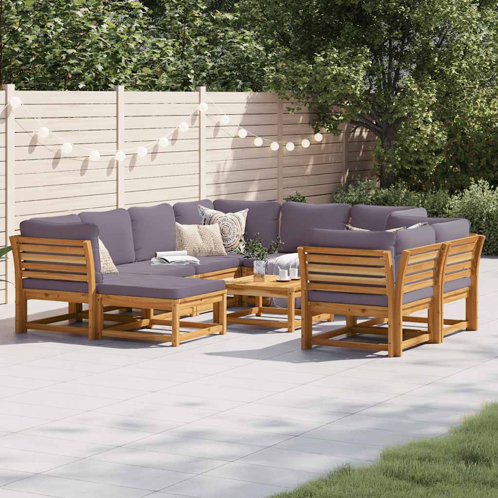 4-tlg. Garten-Lounge-Set mit Kissen Massivholz Akazie