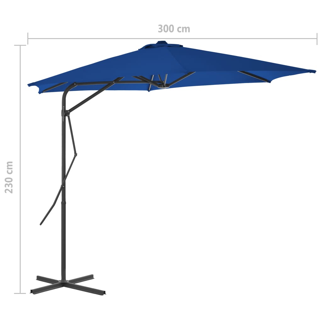 Sonnenschirm mit Stahl-Mast 300 cm Grün