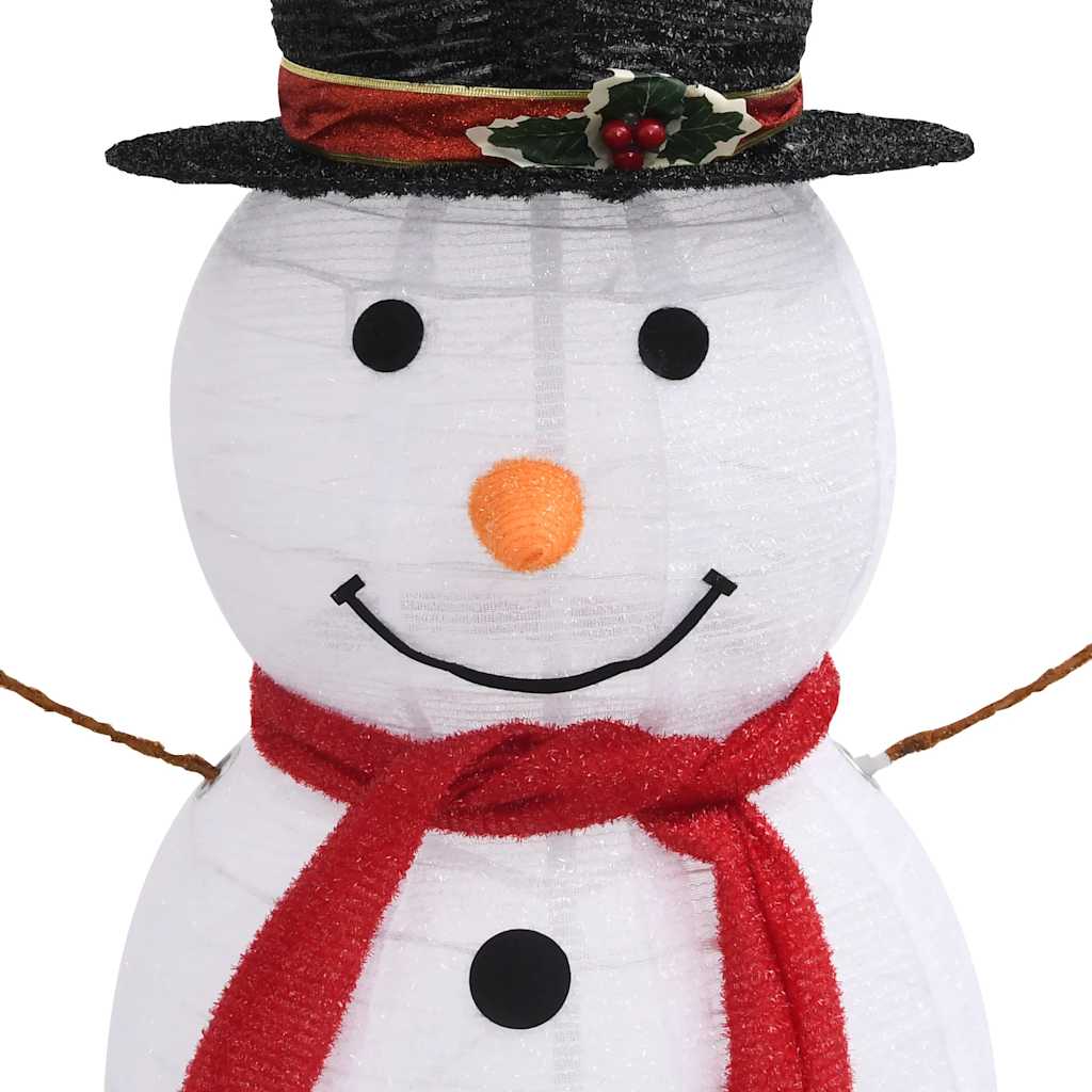 LED-Schneemann Weihnachtsfigur Luxus-Stoff 60 cm