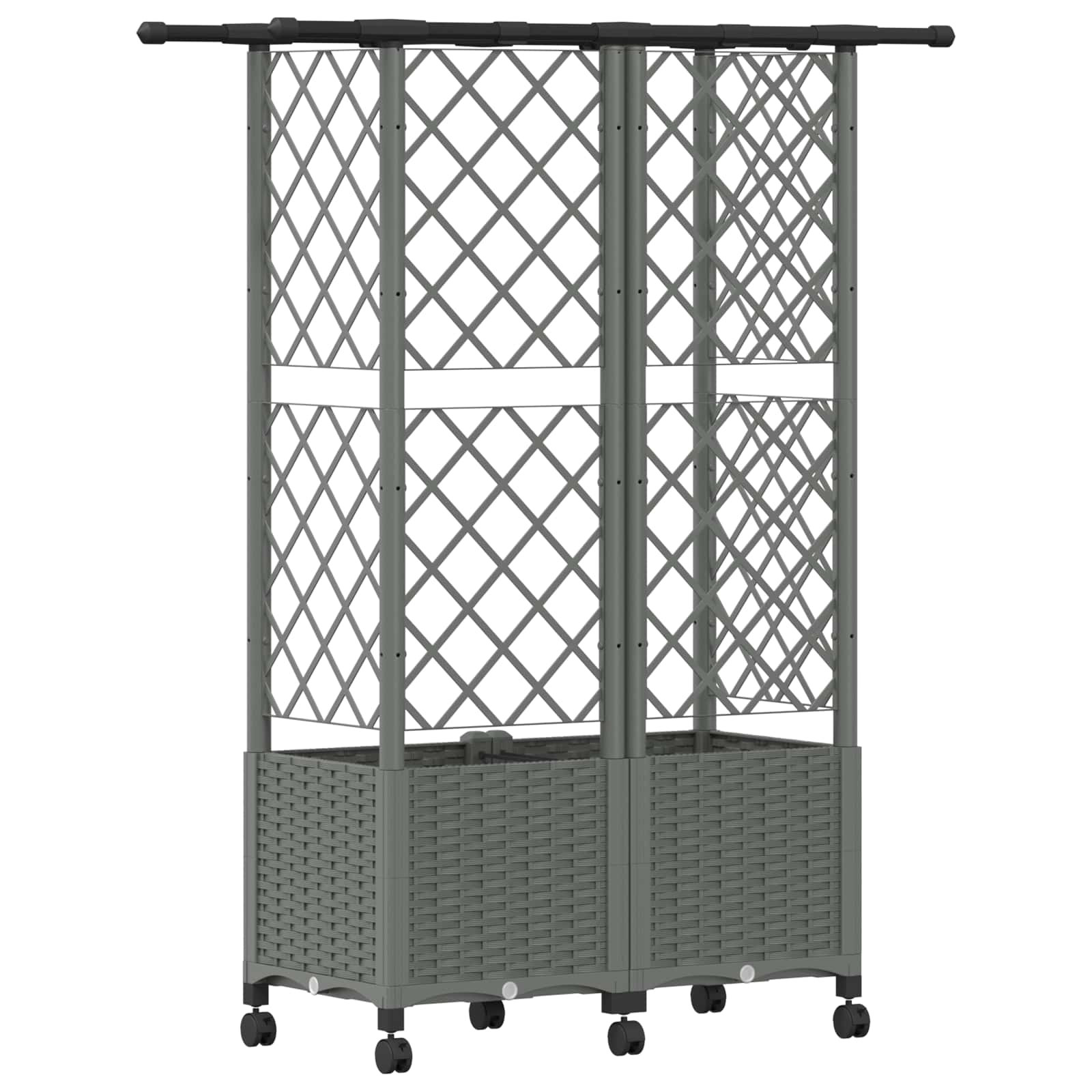 Hochbeet mit Rankgitter und Dach Braun 124 x 40 x 123 cm PP