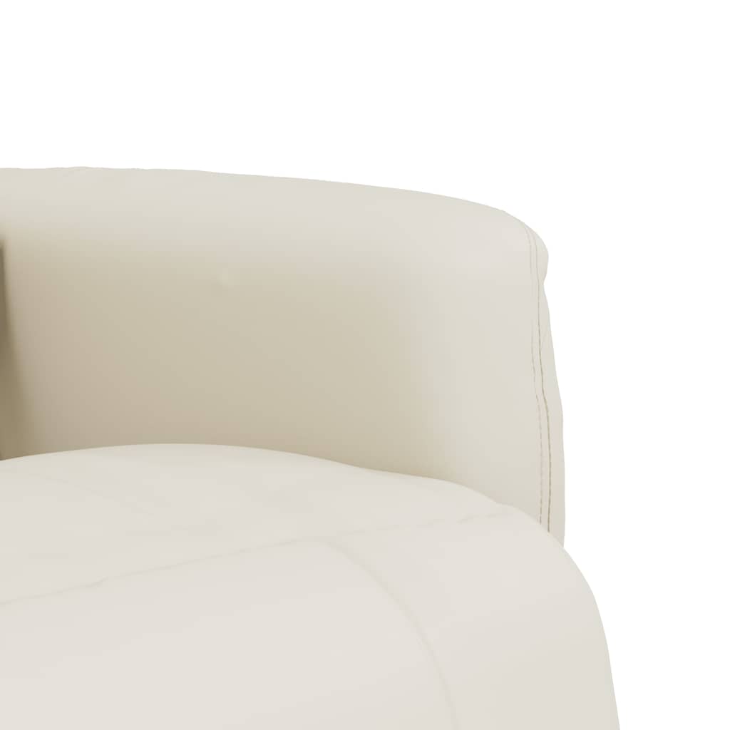 Massagesessel mit Fußteil Creme Kunstleder