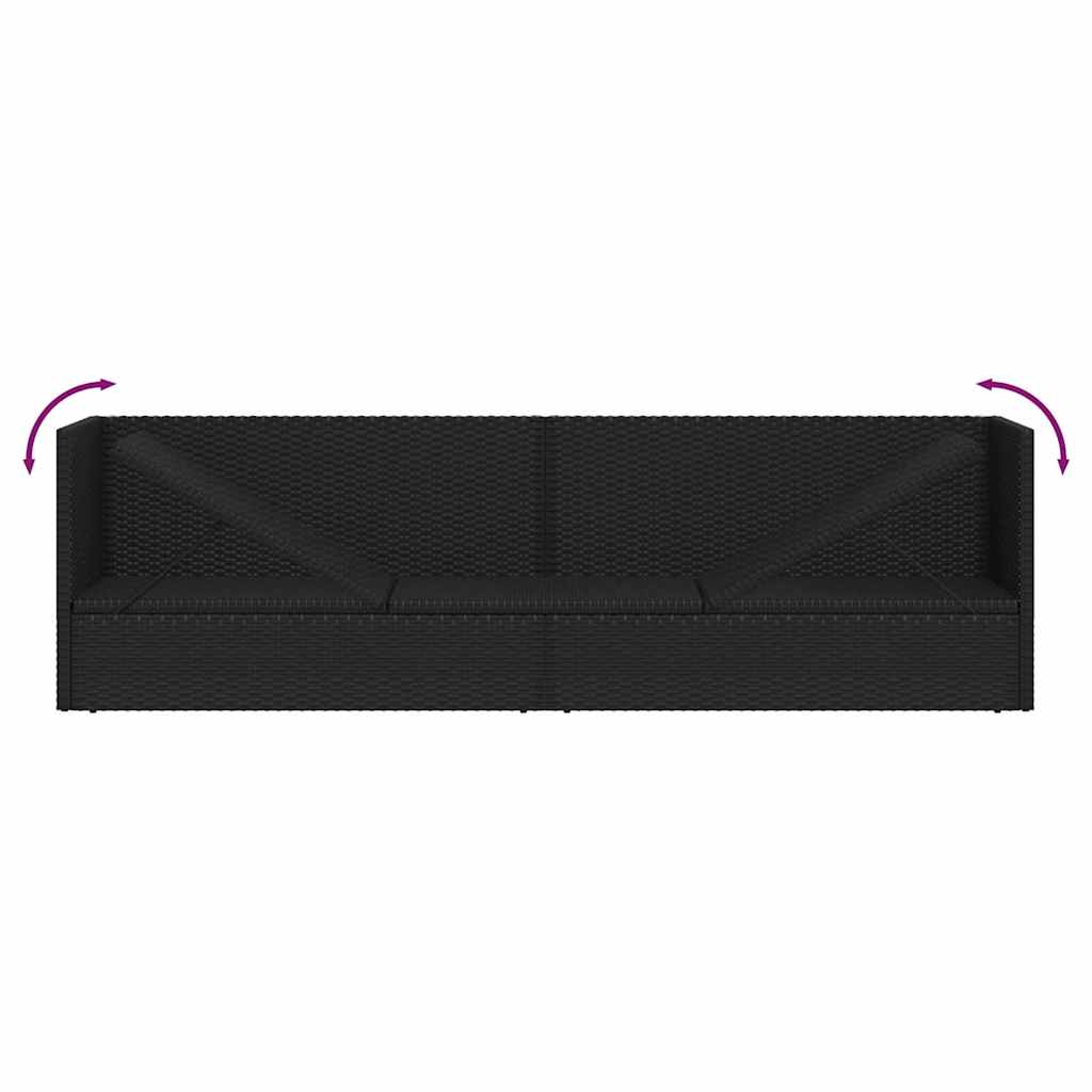 Garten-Sofabett 200x60 cm Poly Rattan Grau