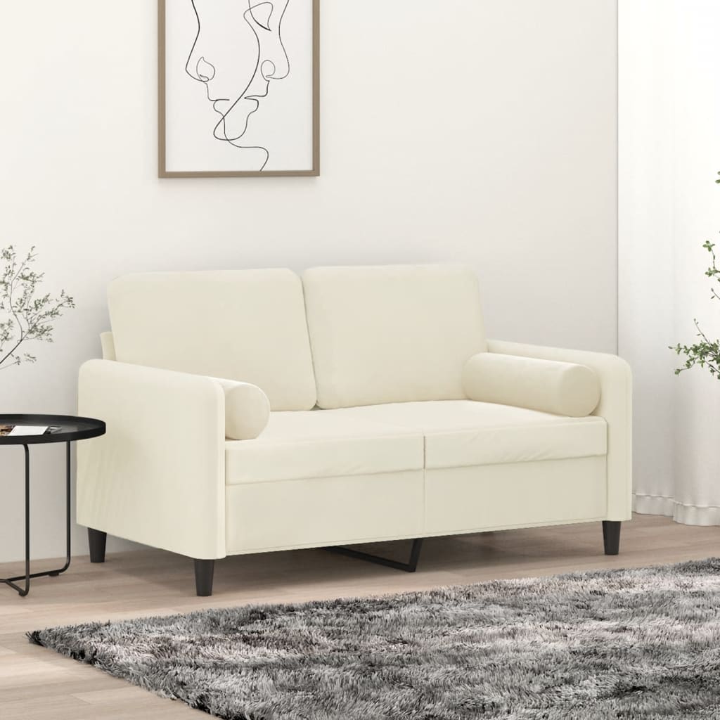 2-Sitzer-Sofa mit Zierkissen Dunkelgrün 120 cm Samt
