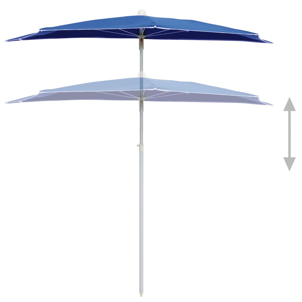 Halb-Sonnenschirm mit Mast 180x90 cm Anthrazit