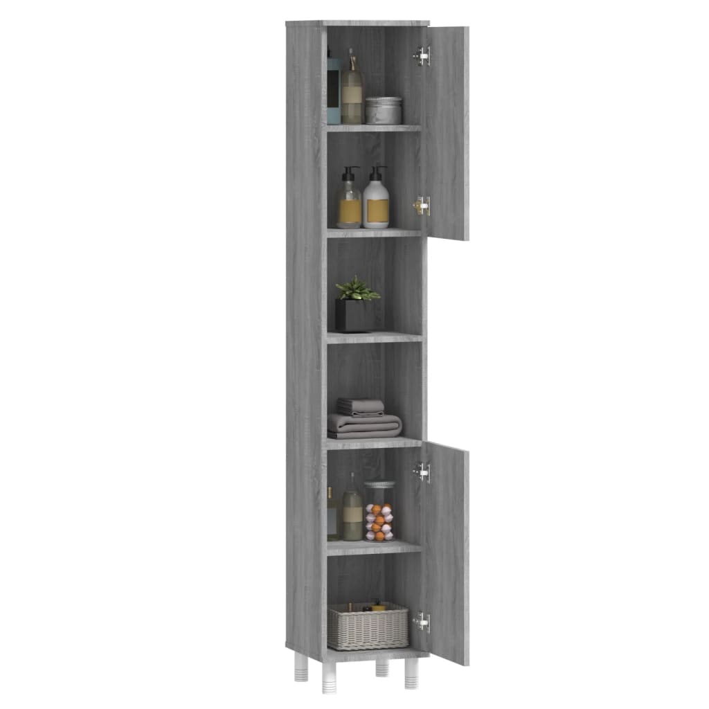 Badezimmerschrank Weiß 30x30x179 cm Holzwerkstoff