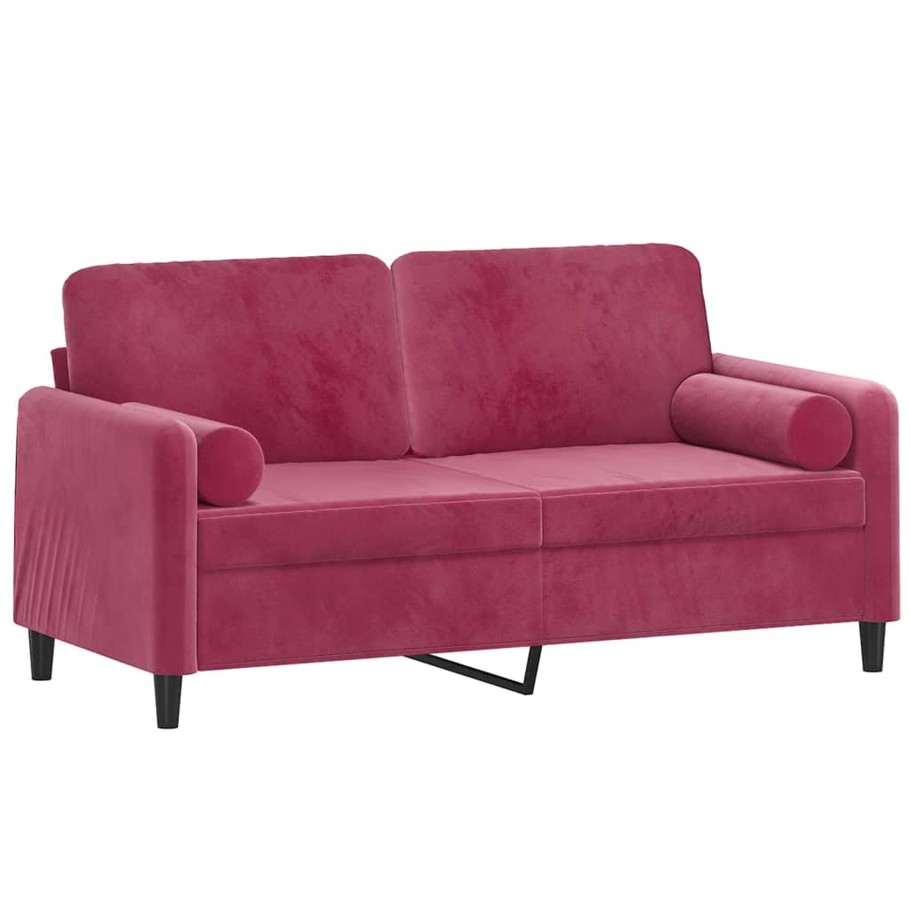 2-Sitzer-Sofa mit Zierkissen Dunkelgrün 120 cm Samt