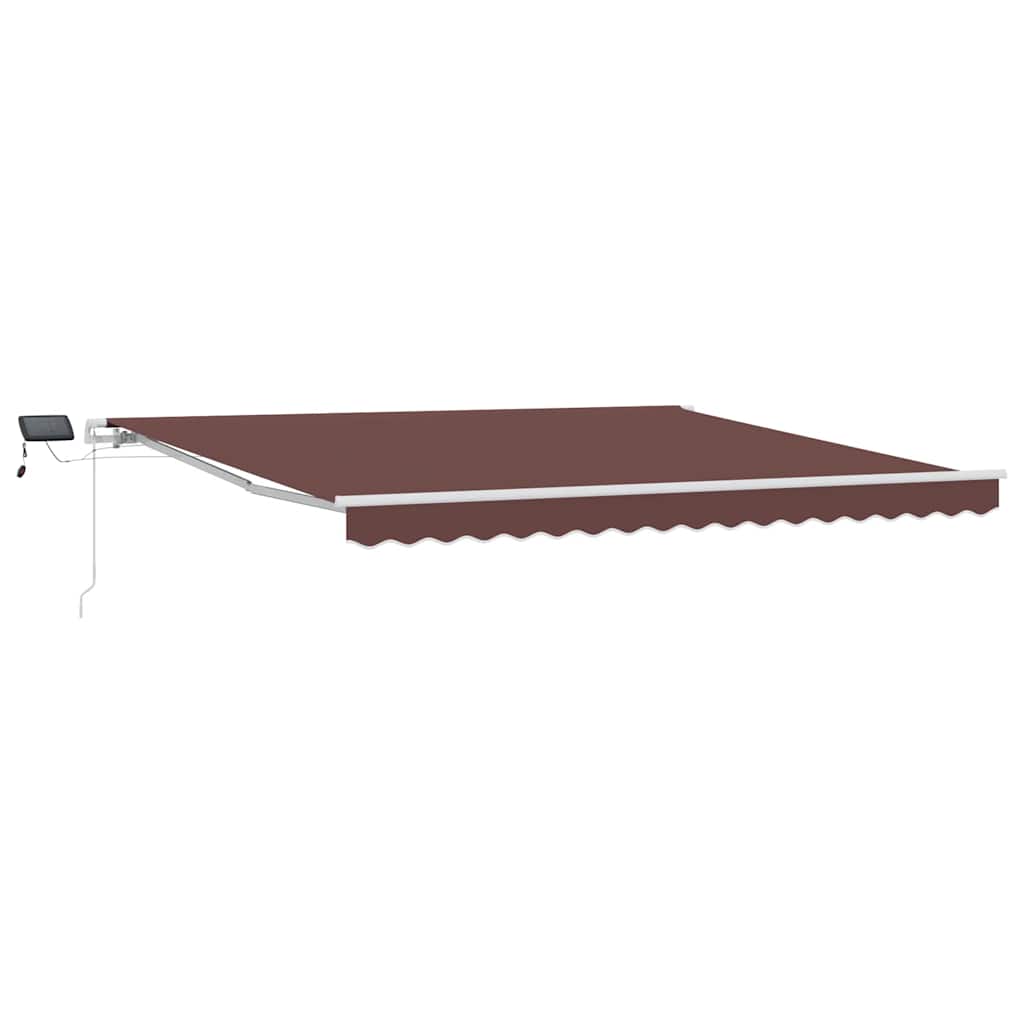 Markise Manuell Einziehbar mit LED 300x250 cm Blau und Weiß