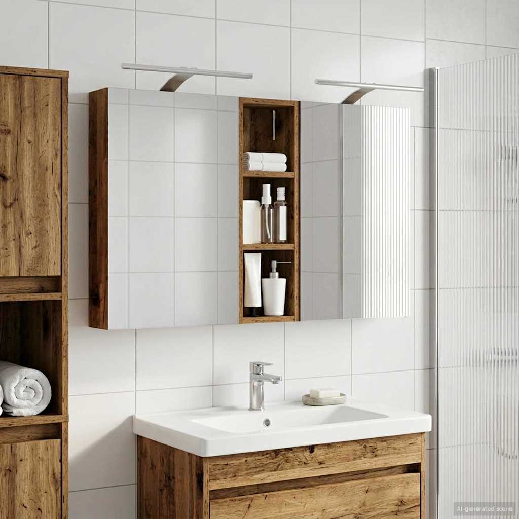 Badezimmerschrank-Set 3 pcs 80 x 10,5 x 50 cm Holzwerkstoff