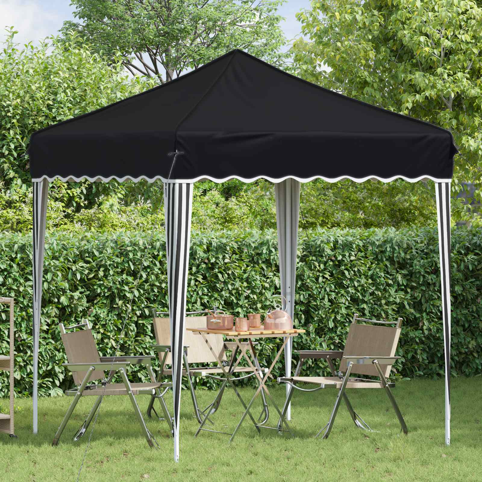 Pop-up Partyzelt 195 x 195 x 245 cm Creme Oxford-Stoff
