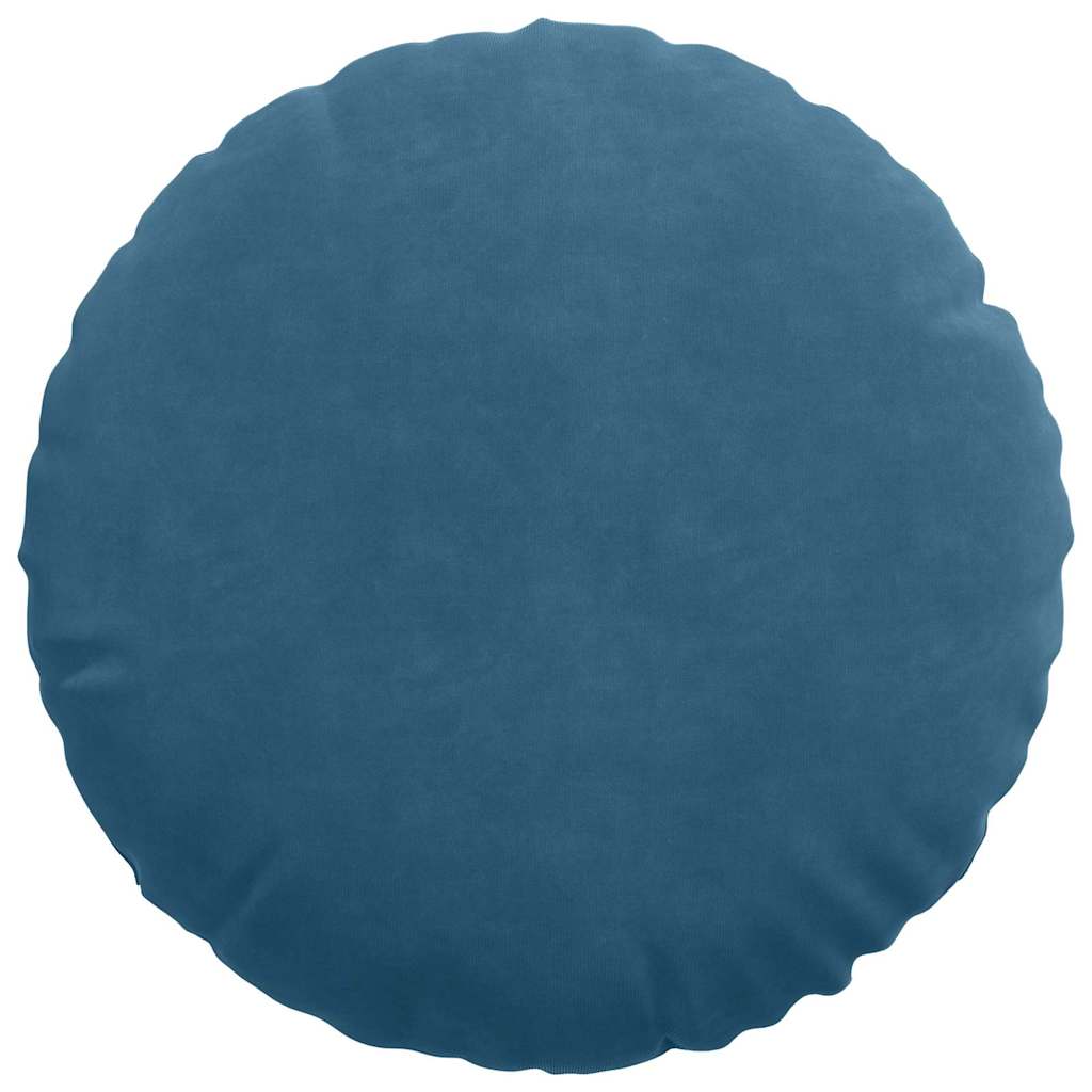 Sitzkissen 2 pcs Blau Ø30 x 13 cm Samt