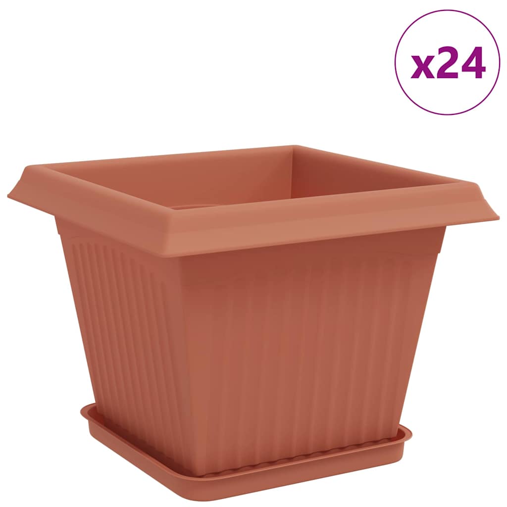 Blumentöpfe 6 pcs Ziegelrot 20 x 20 x 16 cm Kunststoff