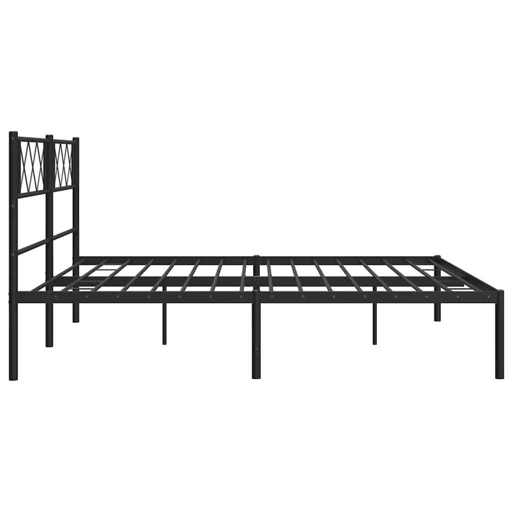 Bettgestell mit Kopfteil Metall Schwarz 100x190 cm