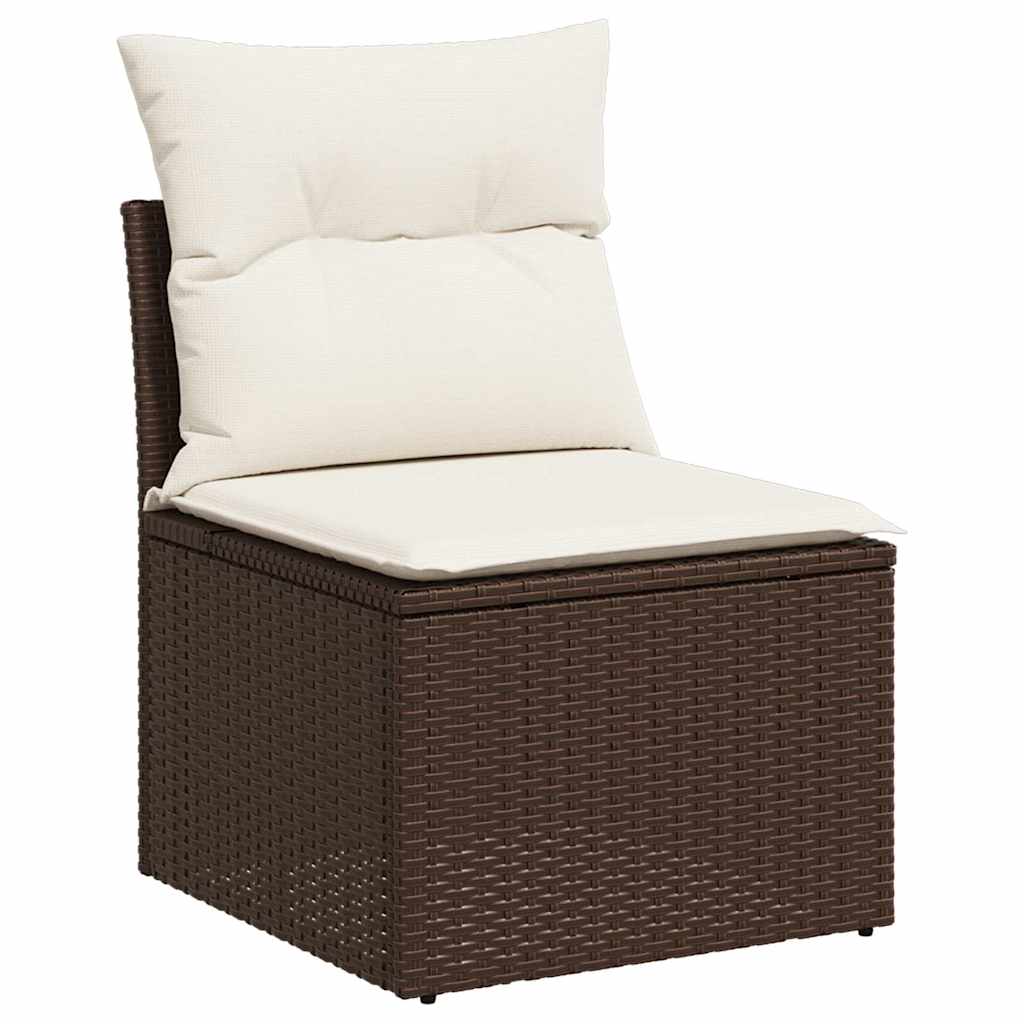 5-tlg. Garten-Sofagarnitur mit Kissen Schwarz Poly Rattan