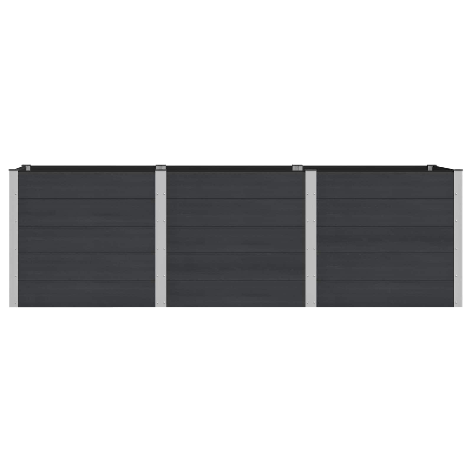 Garten-Hochbeet 200x50x54 cm WPC Grau