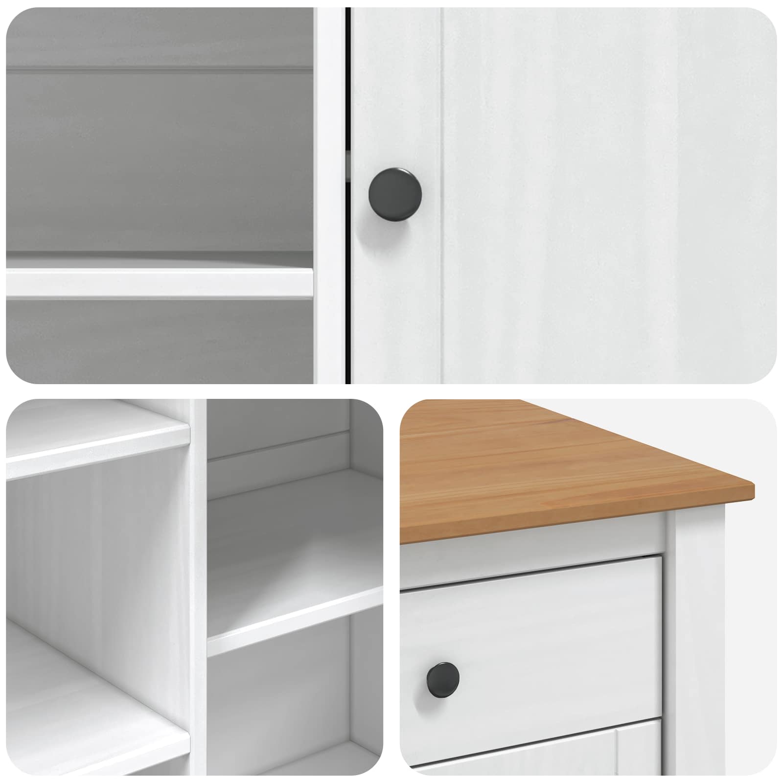 Küchentrolley mit Tür PANAMA 2 pcs Honigwachs 112 x 77 x 90 cm