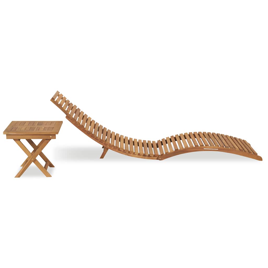 Sonnenliege Braun 198 x 55 x 58,5 cm Massivholz Teak