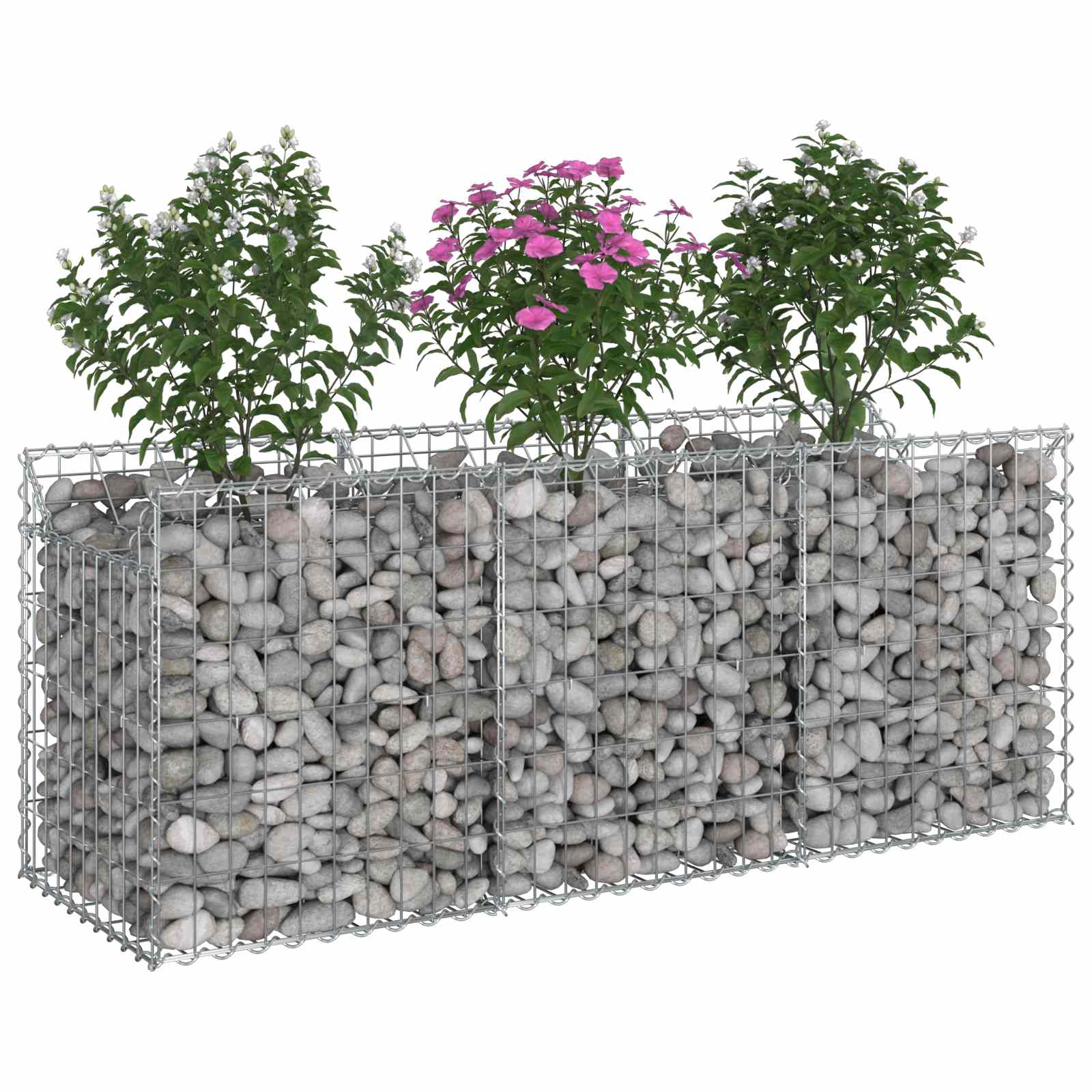 Gabionen-Hochbeet 2 pcs Silber